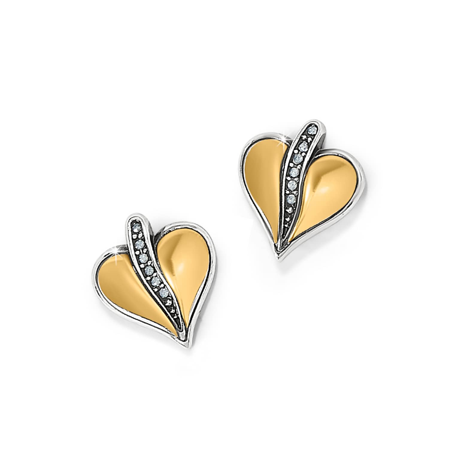 Precious Heart Two Tone Post Earrings - Image 2