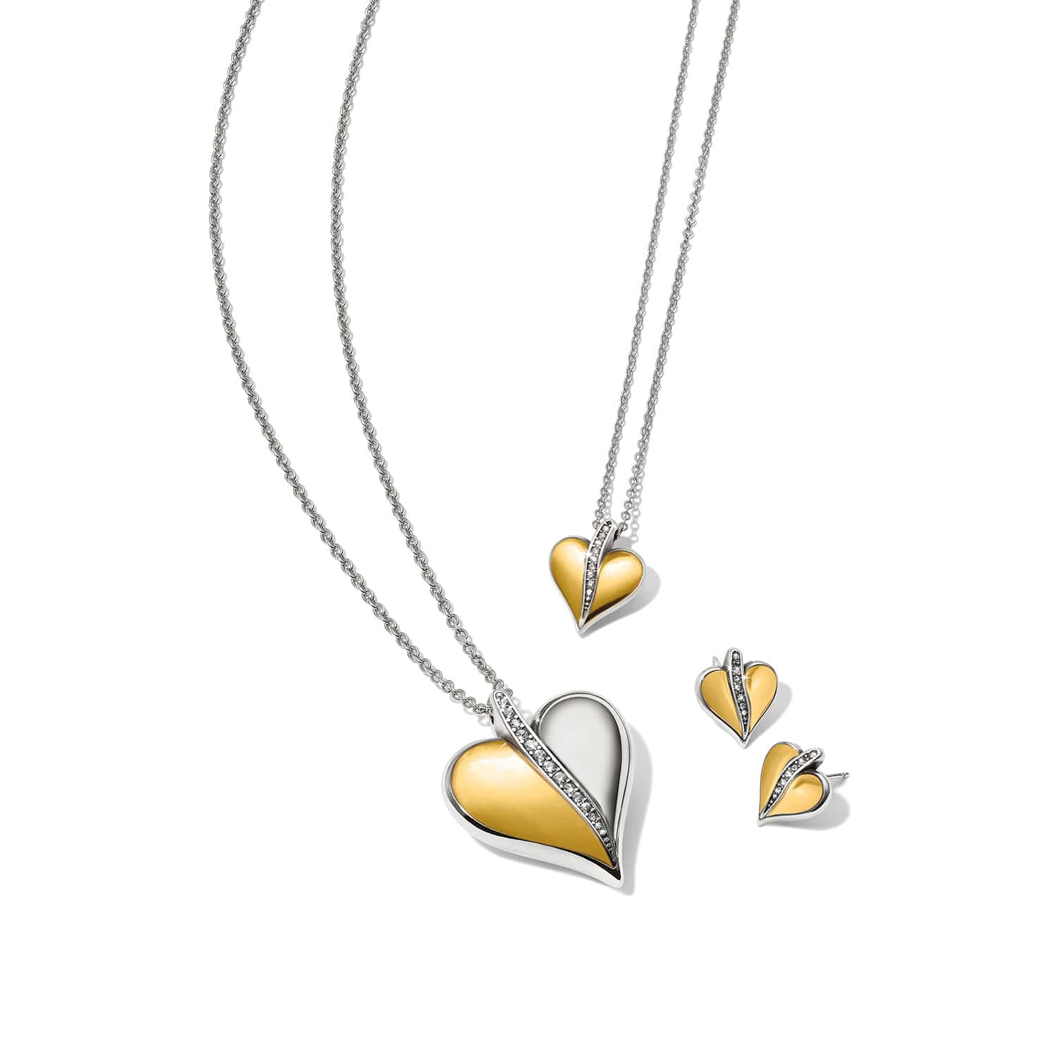 Precious Heart Two Tone Post Earrings - Image 3