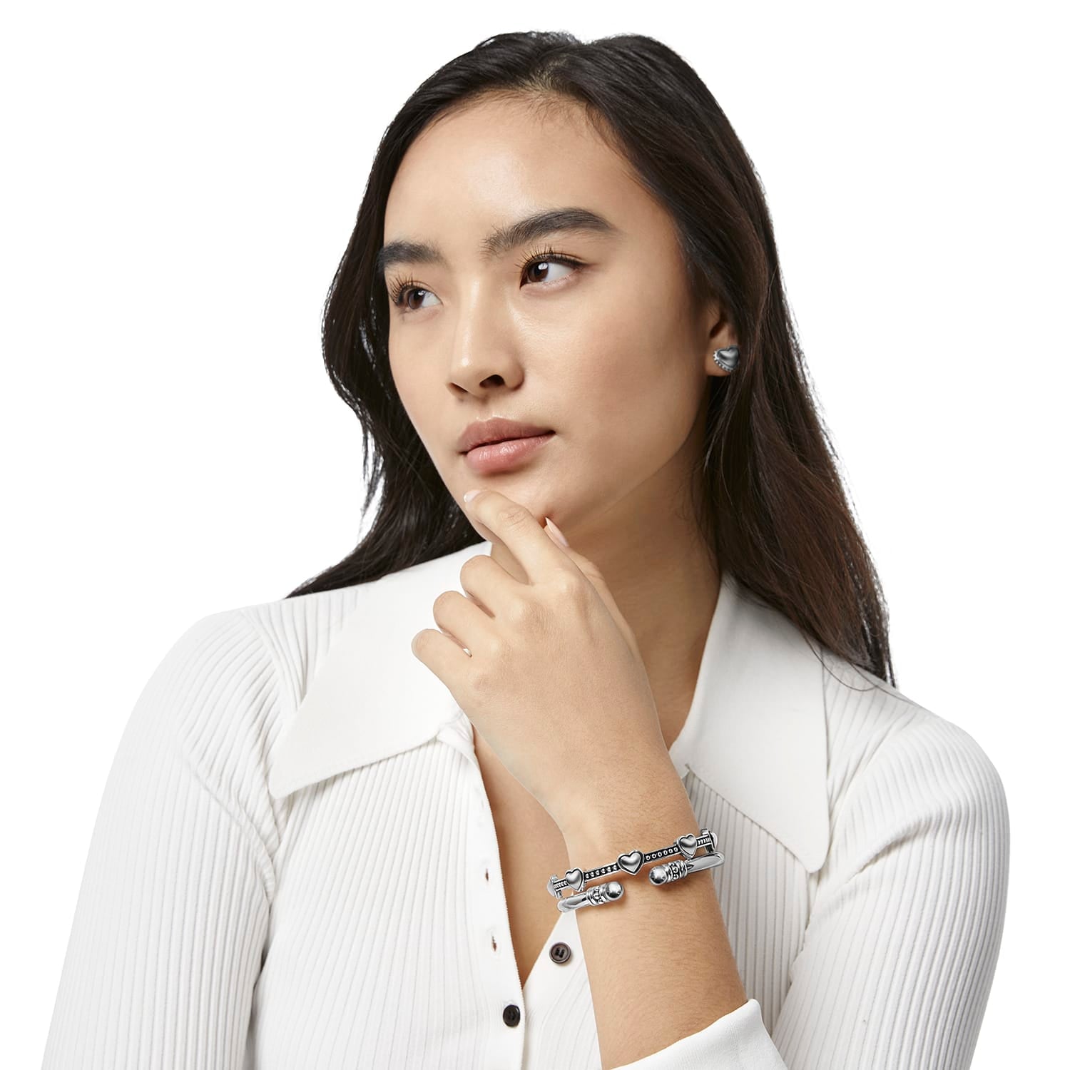 Pretty Tough Bold Petite Heart Bangle - Image 5