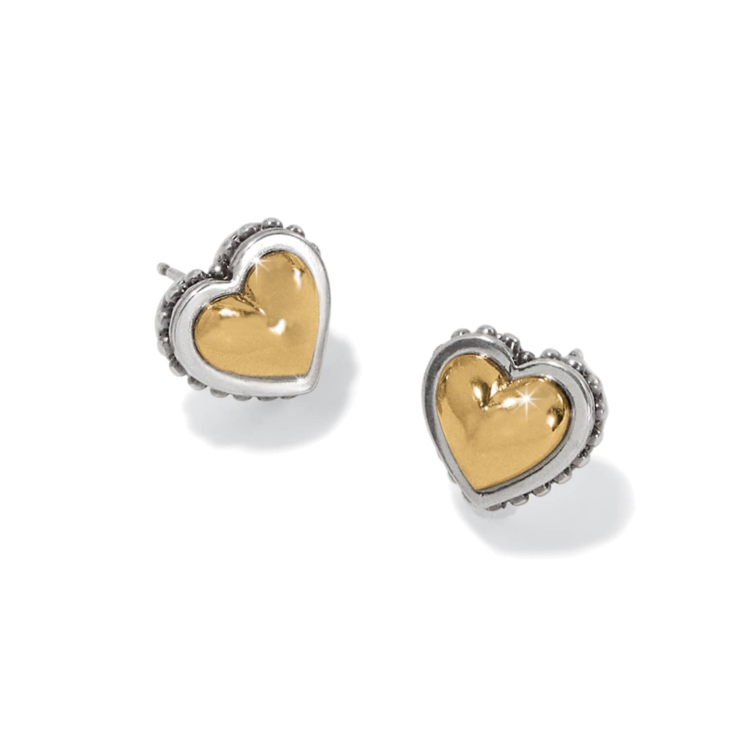 Pretty Tough Petite Two Tone Heart Post Earrings - Image 2