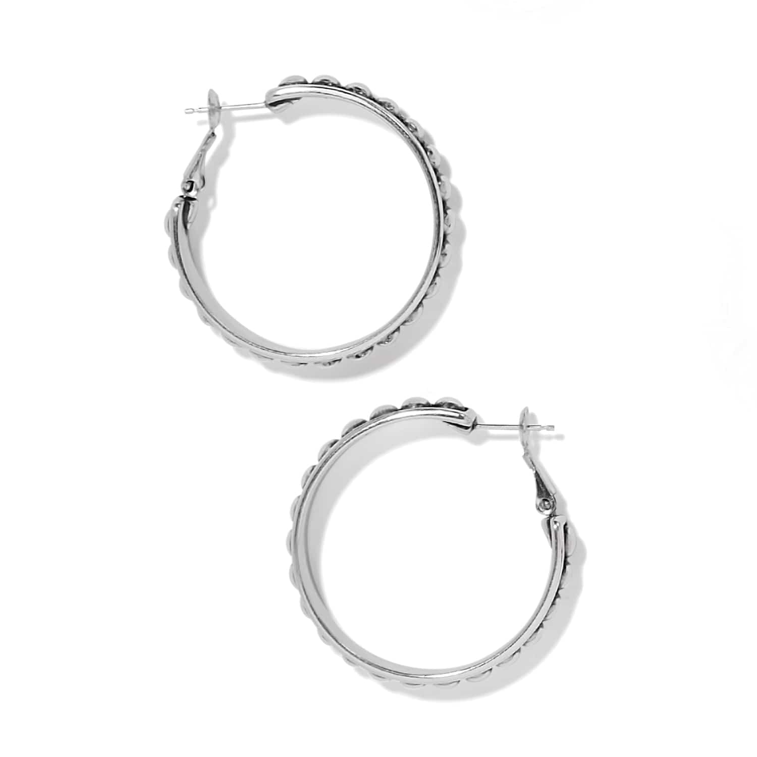 Pretty Tough Stud Large Leverback Hoop Earrings - Image 2
