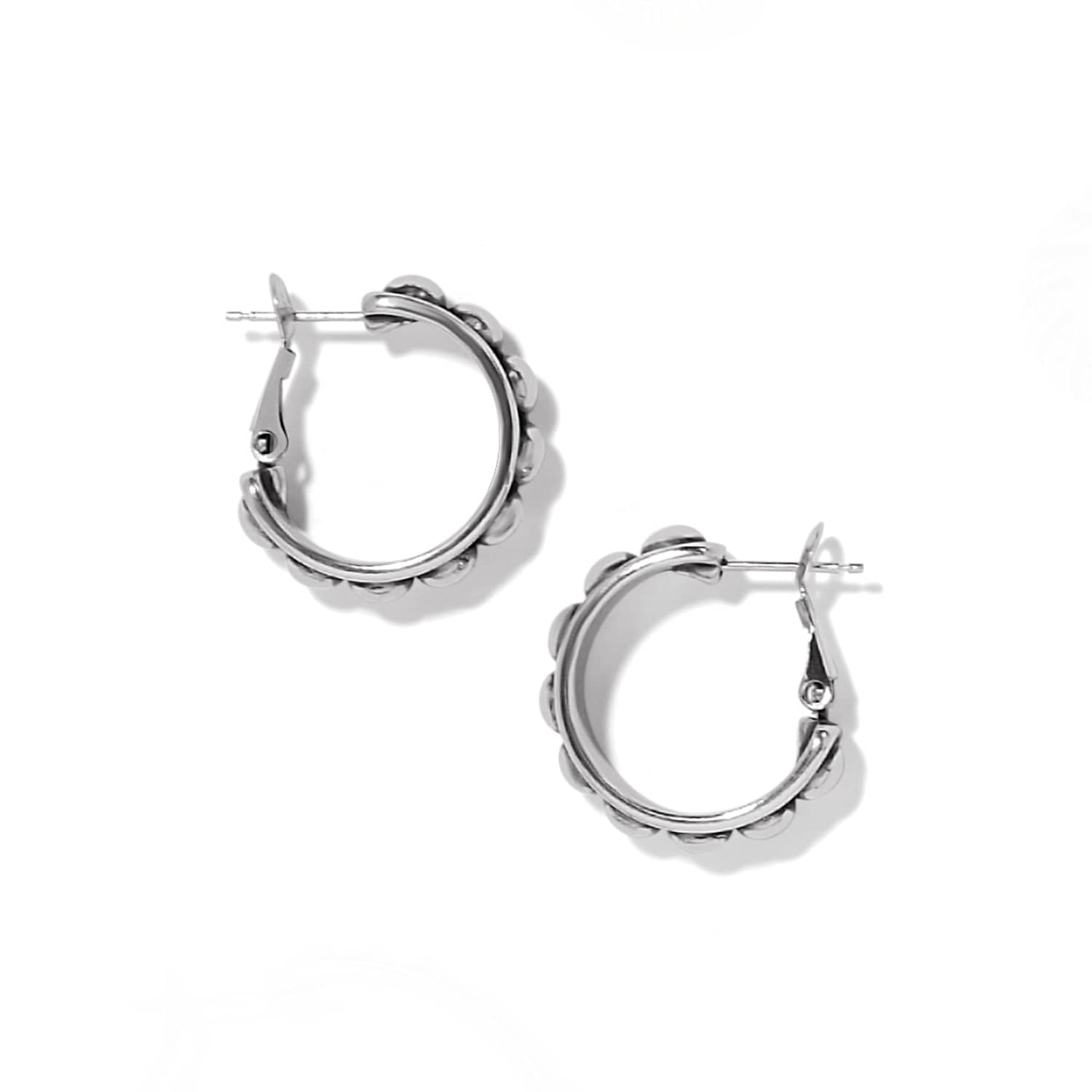 Pretty Tough Stud Medium Leverback Hoop Earrings - Image 2