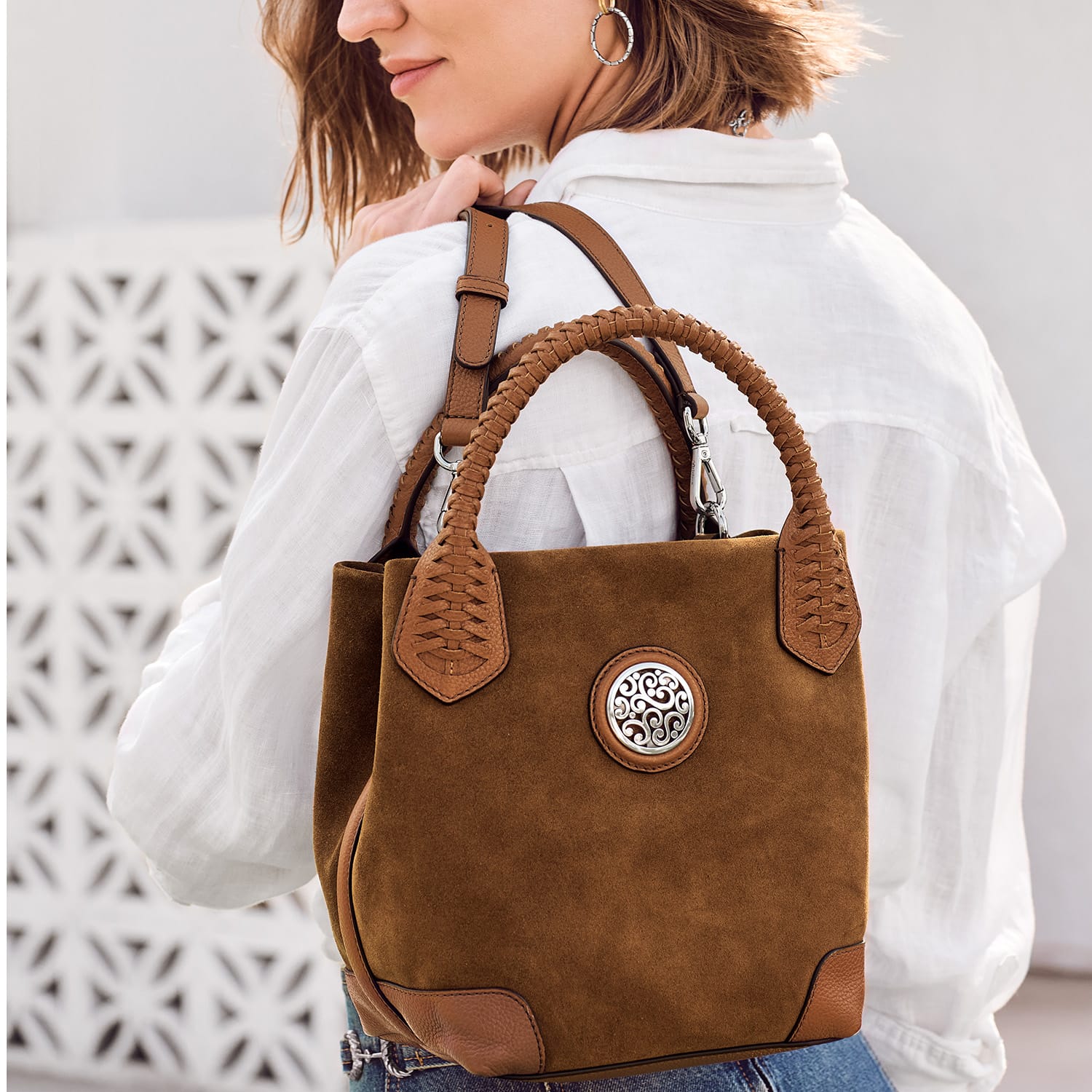 Reina Suede Medium Tote - Image 9