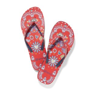 Scarf Red Flip Flops