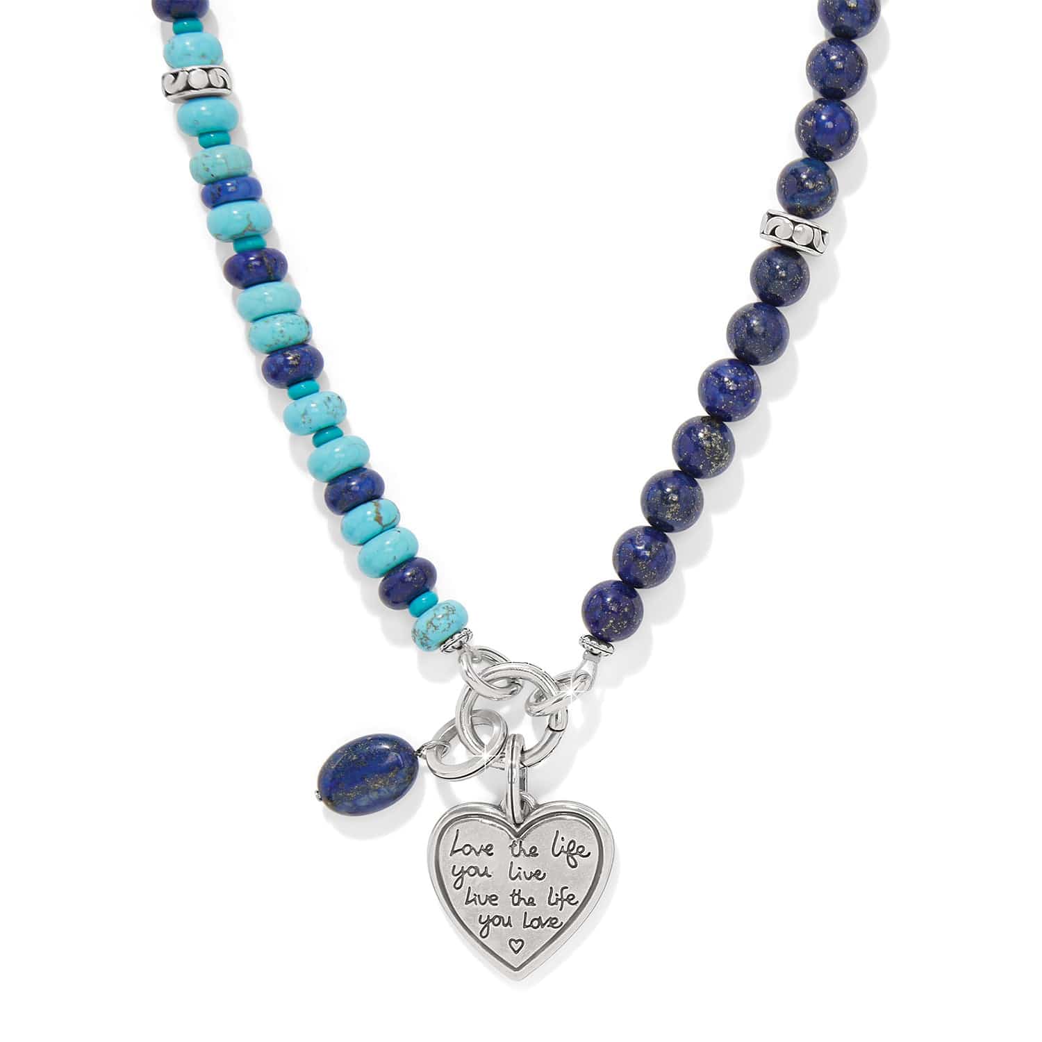 Token Charm Lapis Turquoise Necklace - Image 2