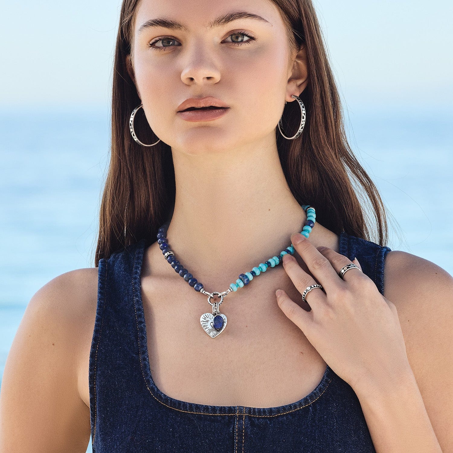 Token Charm Lapis Turquoise Necklace - Image 6