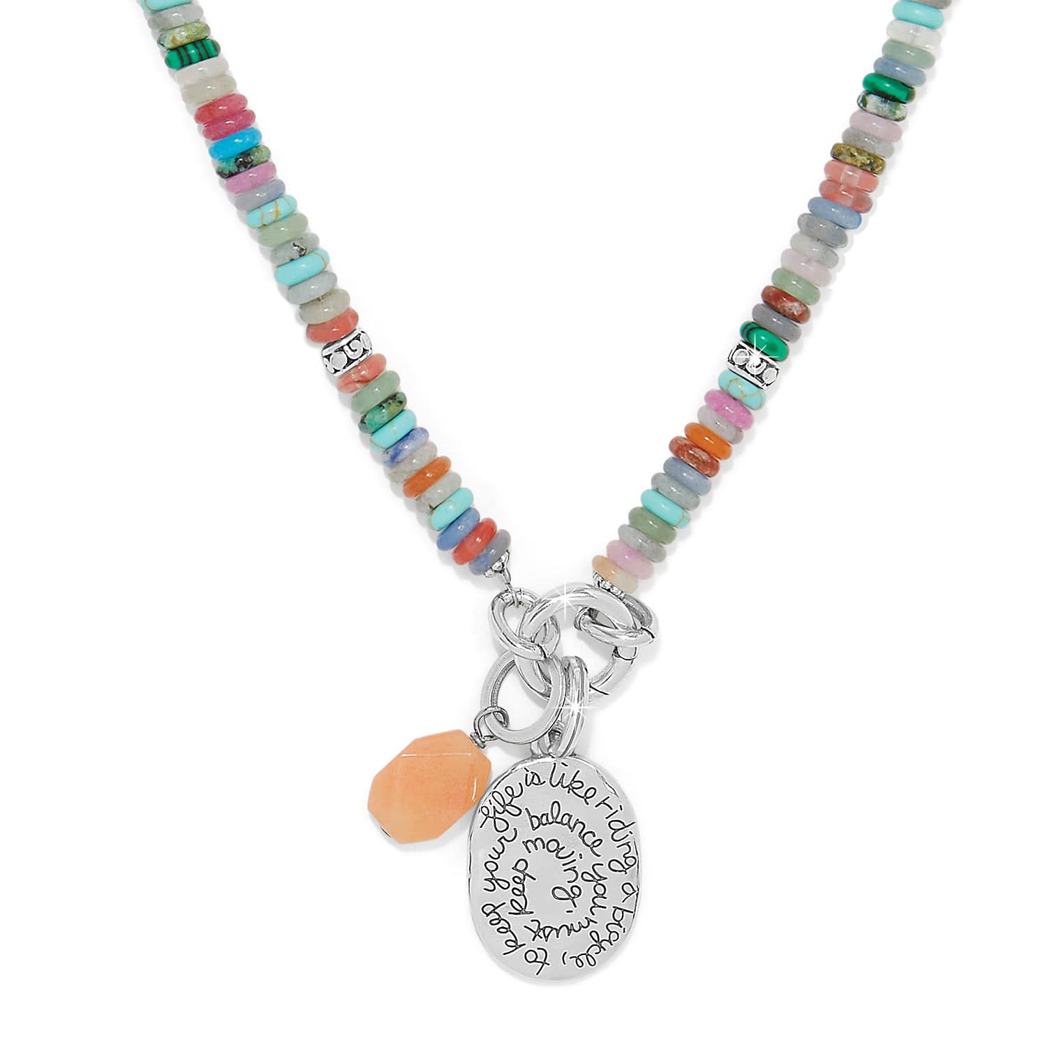 Token Charm Mix Gemstone Necklace - Image 2