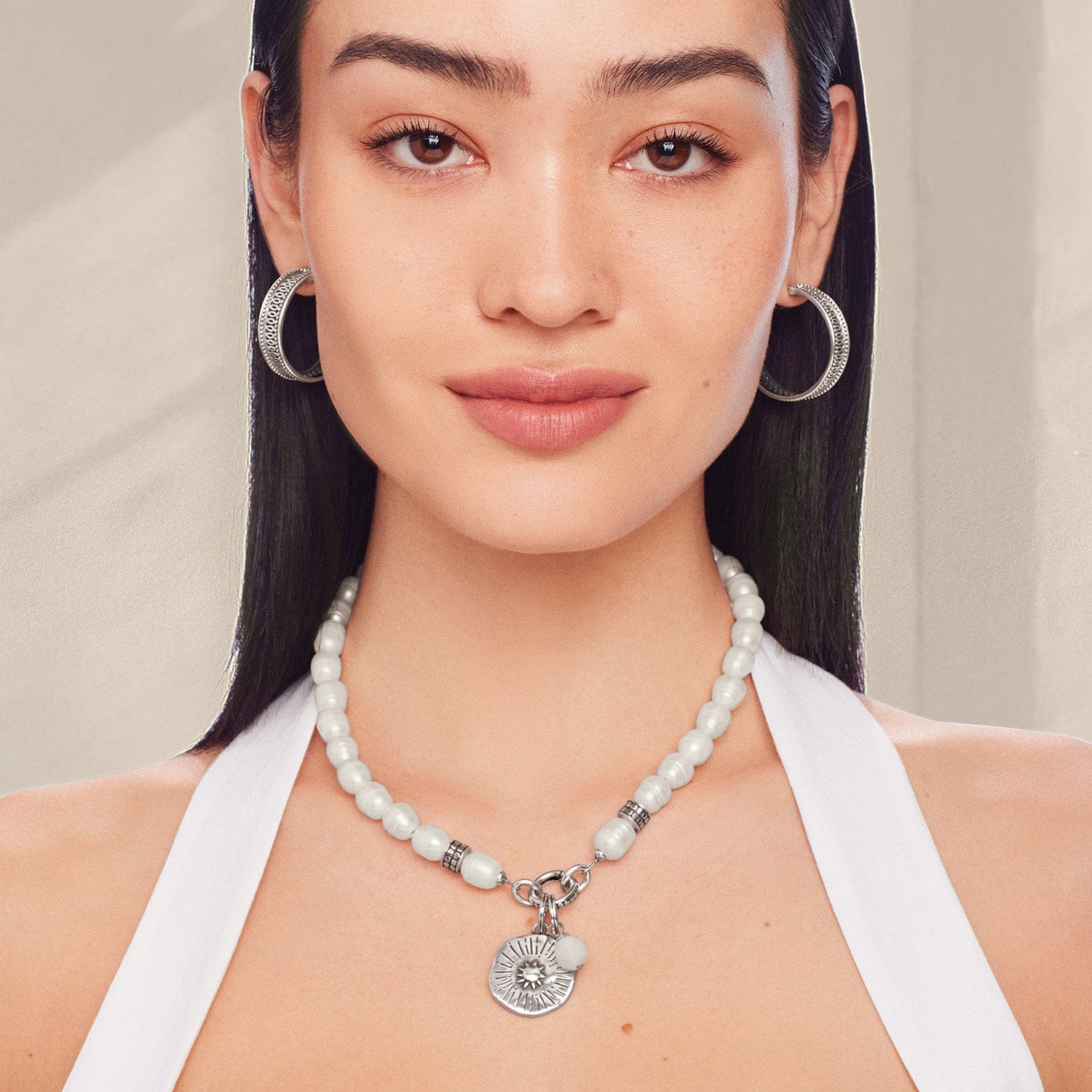 Token Charm Pearl Necklace - Image 6