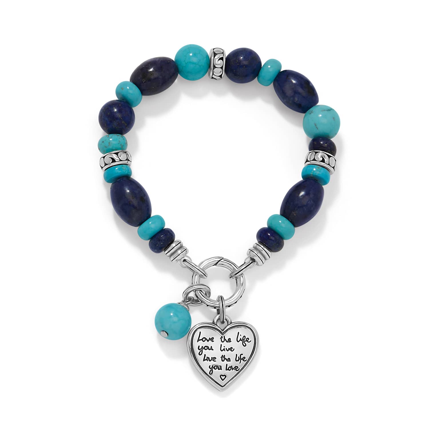 Token Lapis & Turquoise Charm Stretch Bracelet - Image 2