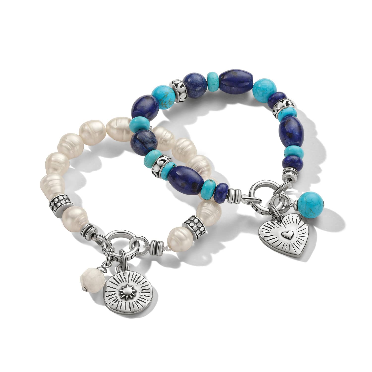Token Lapis & Turquoise Charm Stretch Bracelet - Image 3
