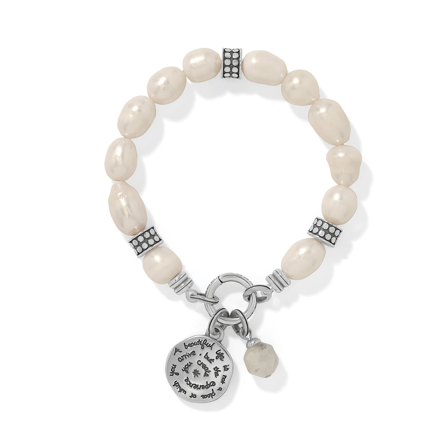 Token Pearl Charm Stretch Bracelet - Image 2