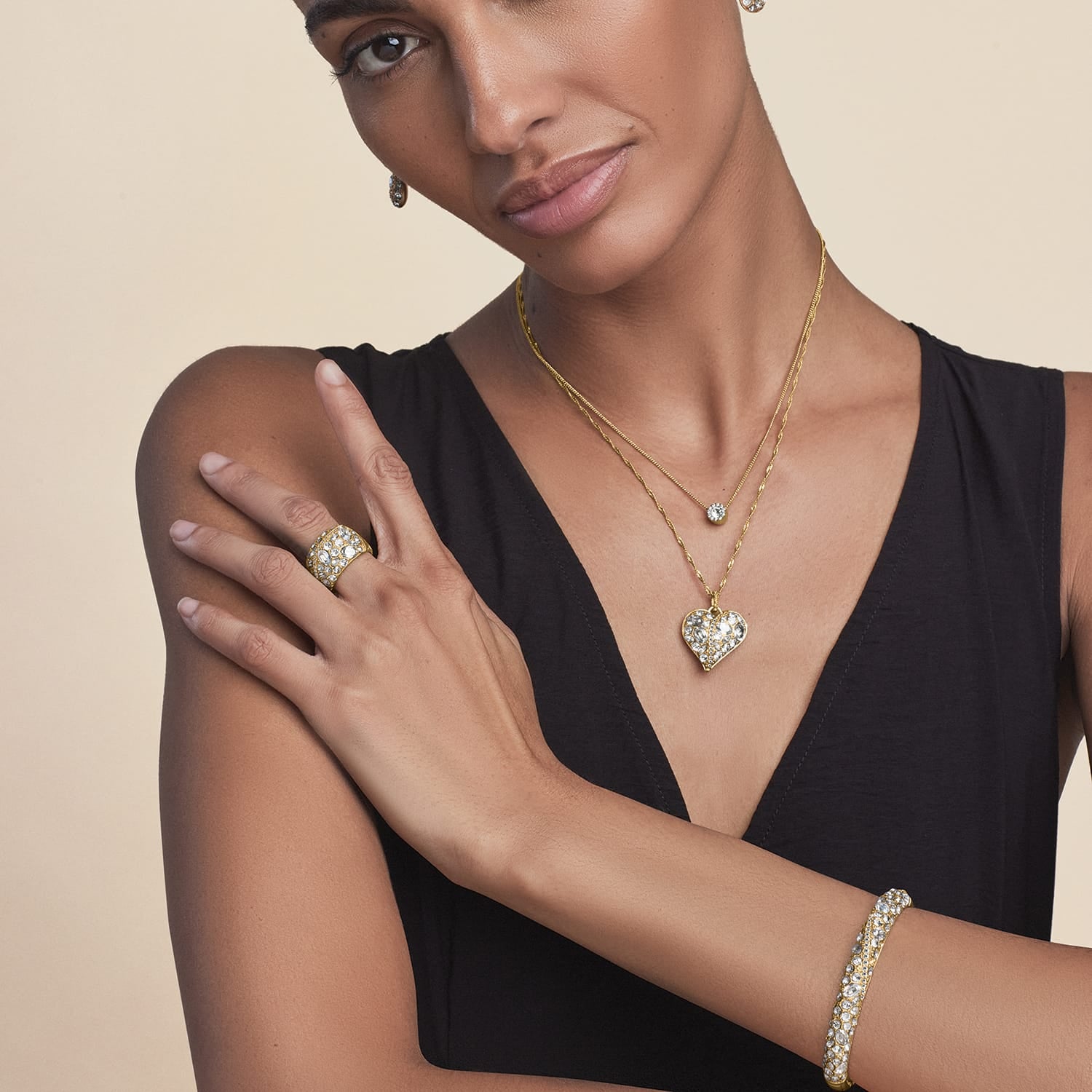 Trust Your Journey Golden Double Hinged Bangle - Image 3